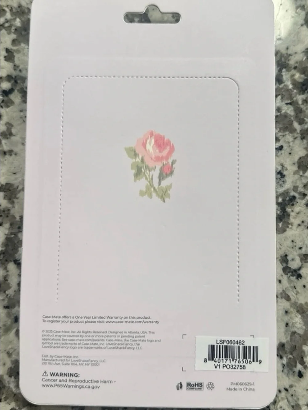 LoveShackFancy Pink Rose Print Keychain Wallet